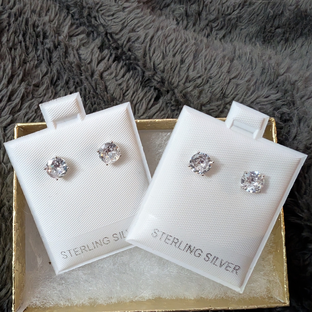 Sterling Silver 5mm Moisonite Stud Earrings
